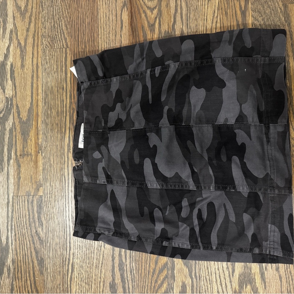 Jolt Black and Gray Camouflage Mini Skirt
